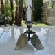 Floral bronze candlestick, Art Nouveau style, 1930s-1940s.