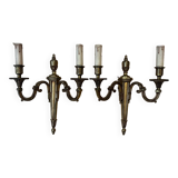 Pair of Empire style bronze wall lights