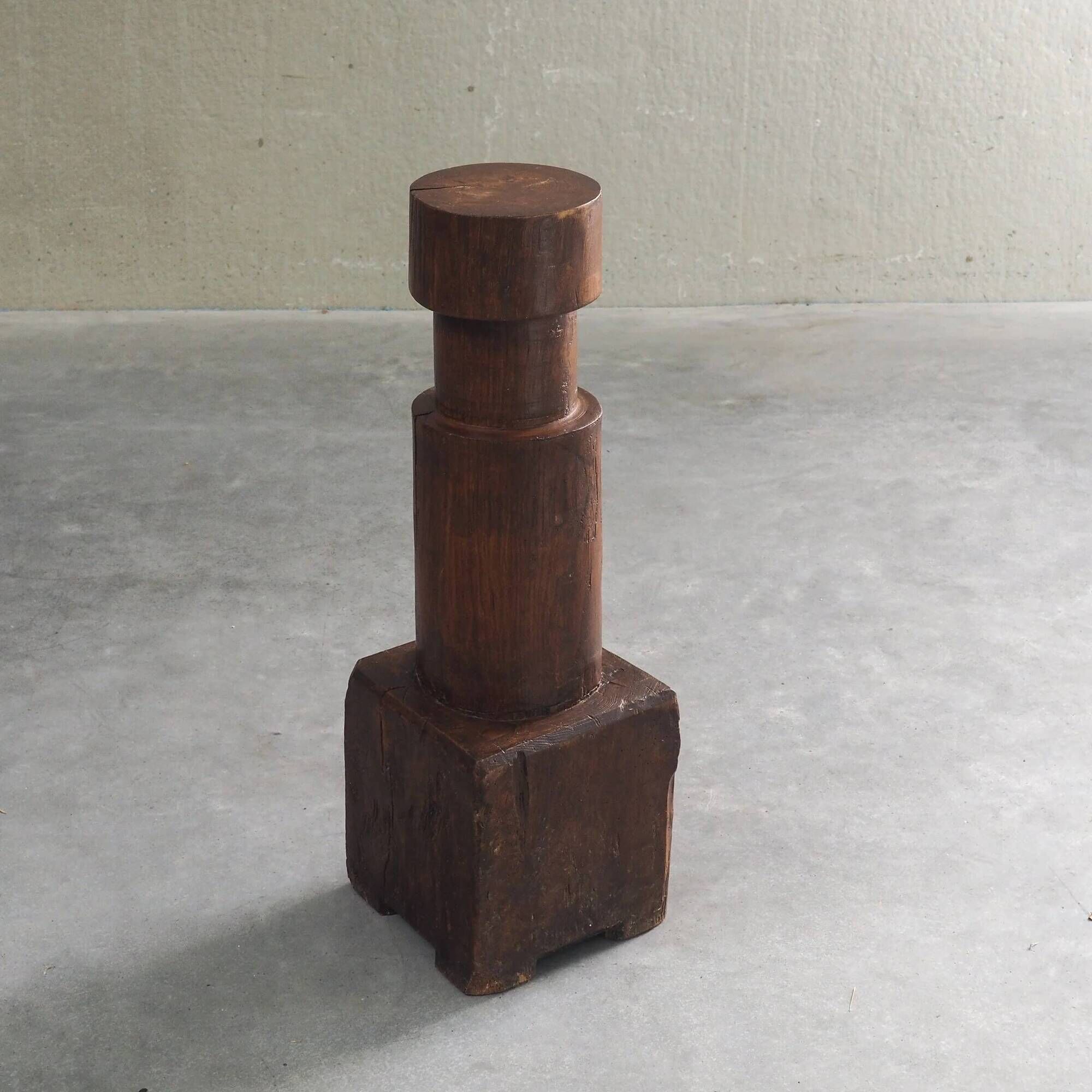 Sculptural solid wood pedestal