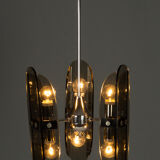 Lustre en verre fumé des années 1960