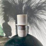 Wooden lamp base, ball-shaped, painted dark green, 1980