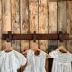 Oak wall-mounted coat rack