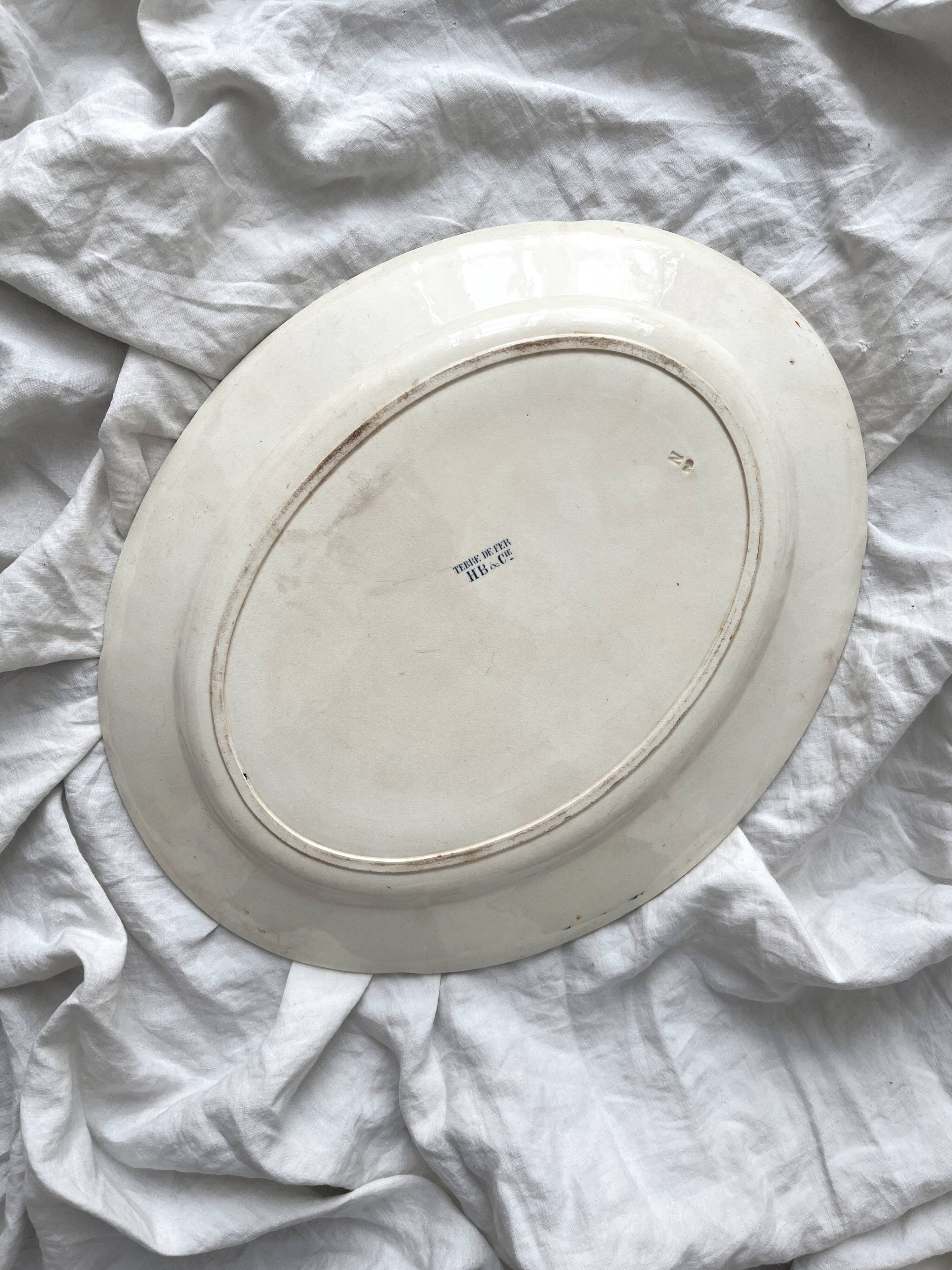 Oval ironstone dish "Sully" Choisy le Roi Hautin Boulenger et Cie