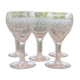 Lot de 5 verres anciens en verre frise gravée