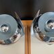Pair of Eyeball lamps in chrome metal and aluminium