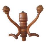 Double curved wooden coat hook
