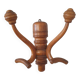 Double curved wooden coat hook