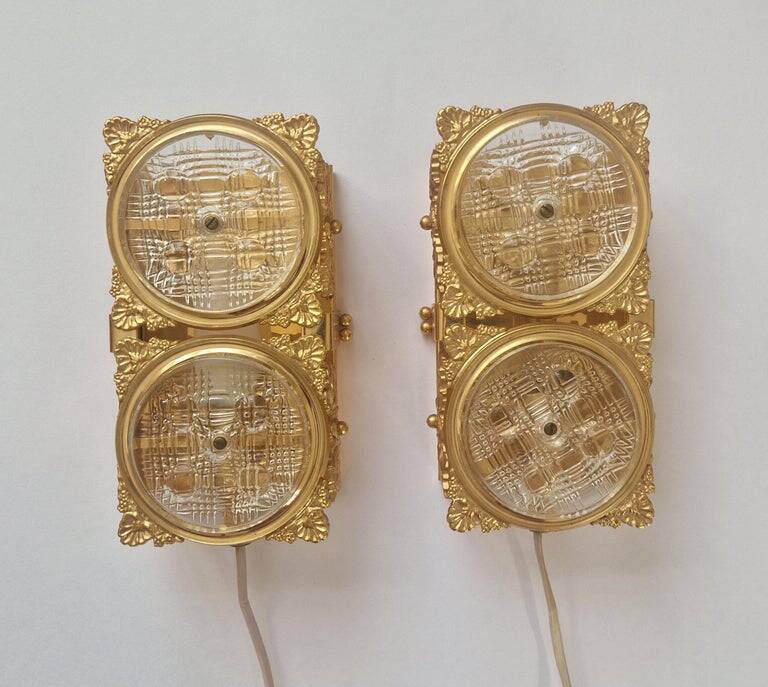 Pair of Midcentury Very Rare Wall Lamps M. P. R., Sweden, 1960s