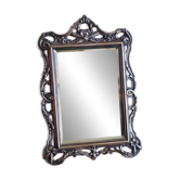 Petit Miroir de table ancien style Louis XVI métal argenté