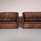 Patinated leather sofa by Gerard van den Berg for Montis, Netherlands, 1970s