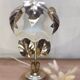 Lampe fleur métal doré