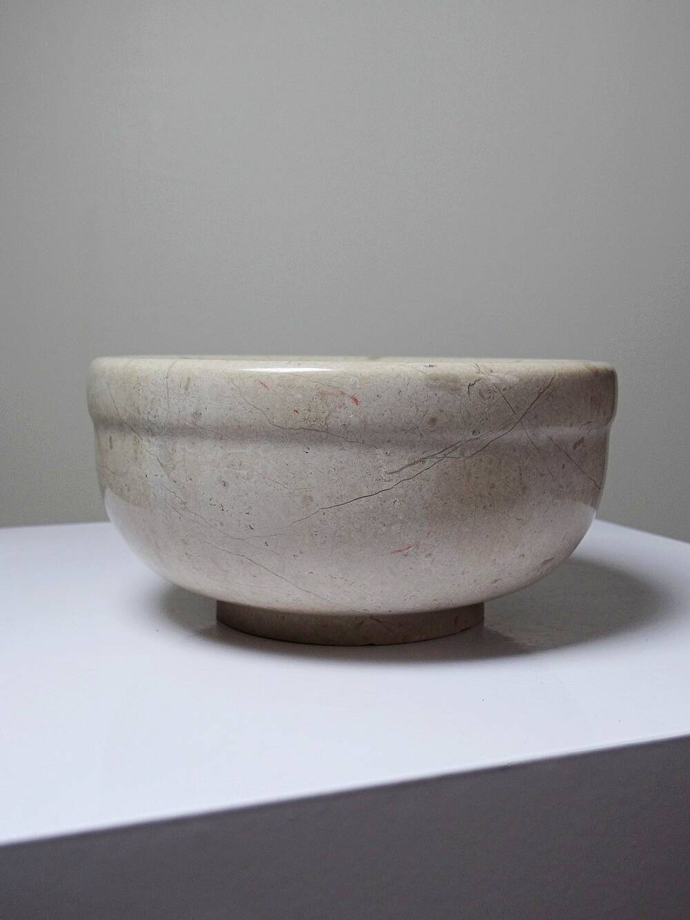 Vintage 20th-century natural marble bowl or decorative dish.