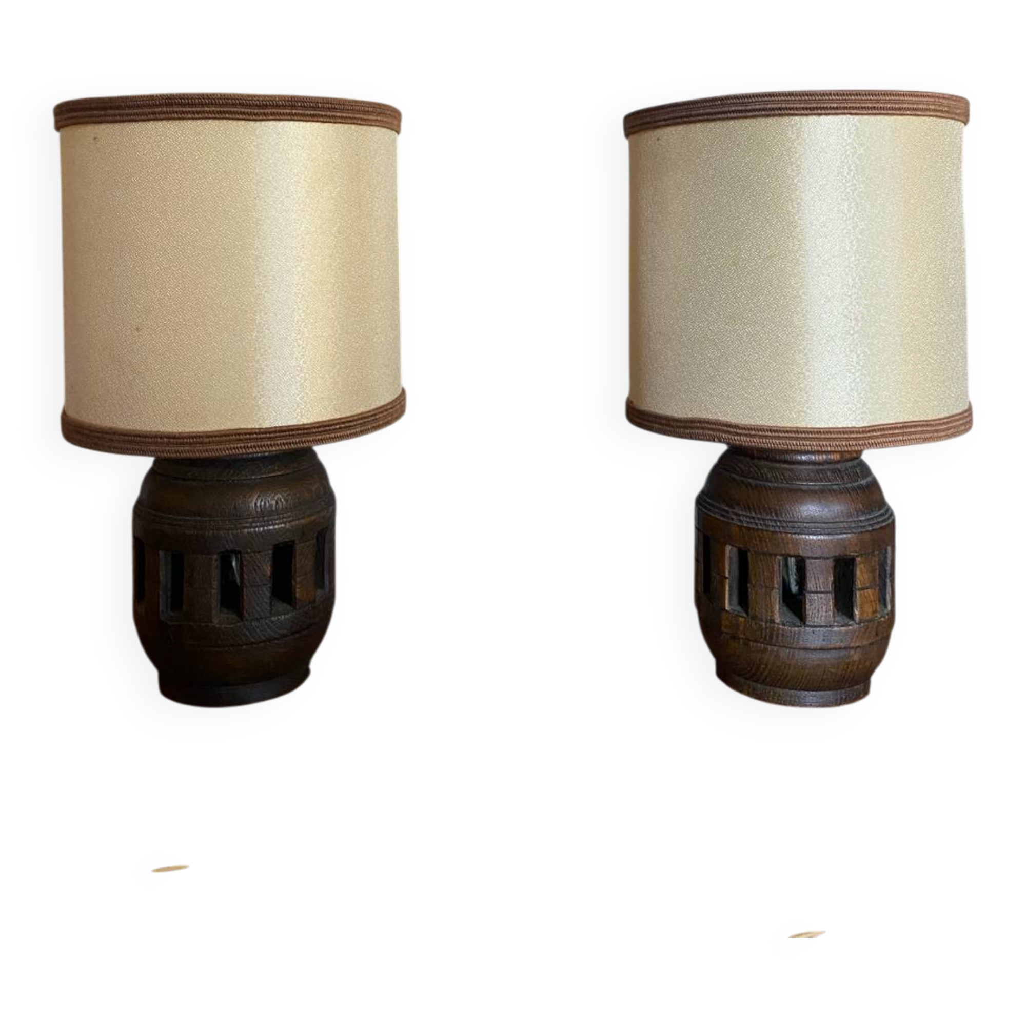 Pair of brutalist bedside lamps