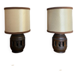 Pair of brutalist bedside lamps