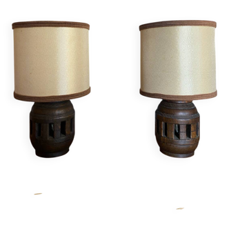 Paire de lampe de chevet brutaliste