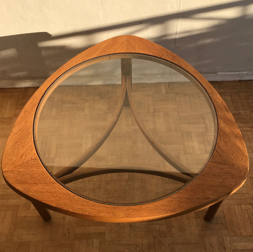 Teak and glass coffee table, Nathan edition of the 1960