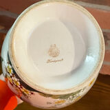 East German GDR Vase from 1960s with Hand-Painted Flowers, Steingutfabrik Dresden, Villeroy & Boch