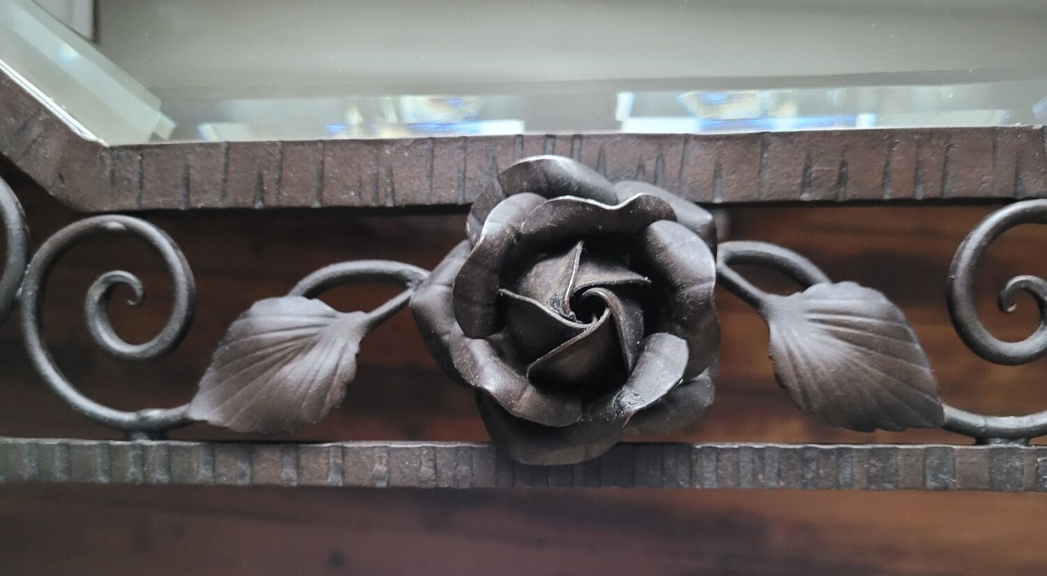 Art Deco wrought iron mirror