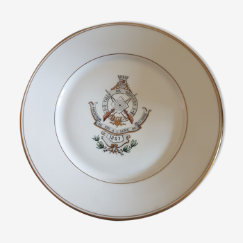 Decorative plate old 1887 shooting company weapon of war BERGUES