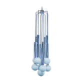 Suspension vintage with 9 bulbs in frosted glass 1960
