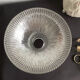 Vintage ribbed glass holophane pendant light