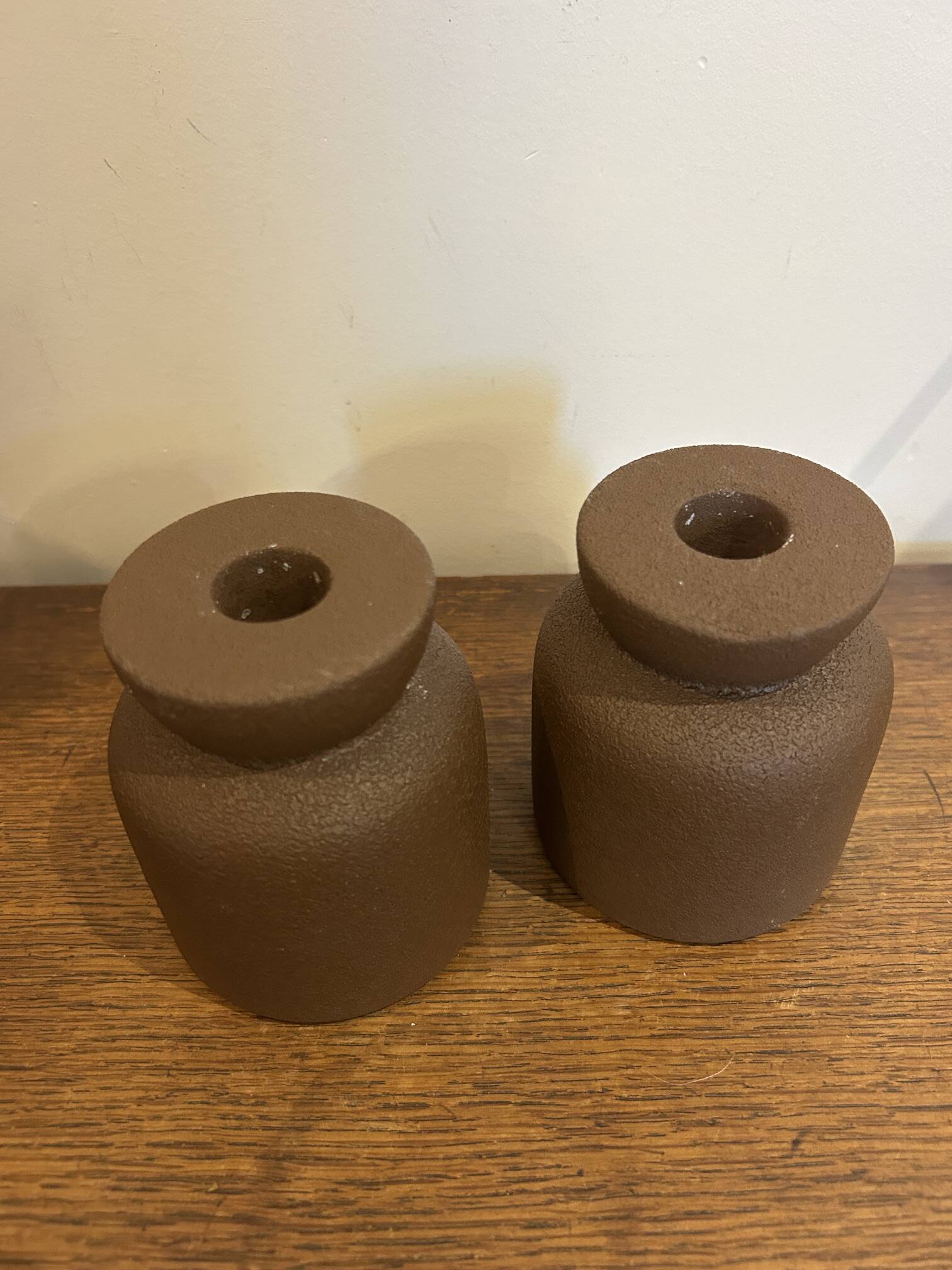vintage brutalist candlestick holders