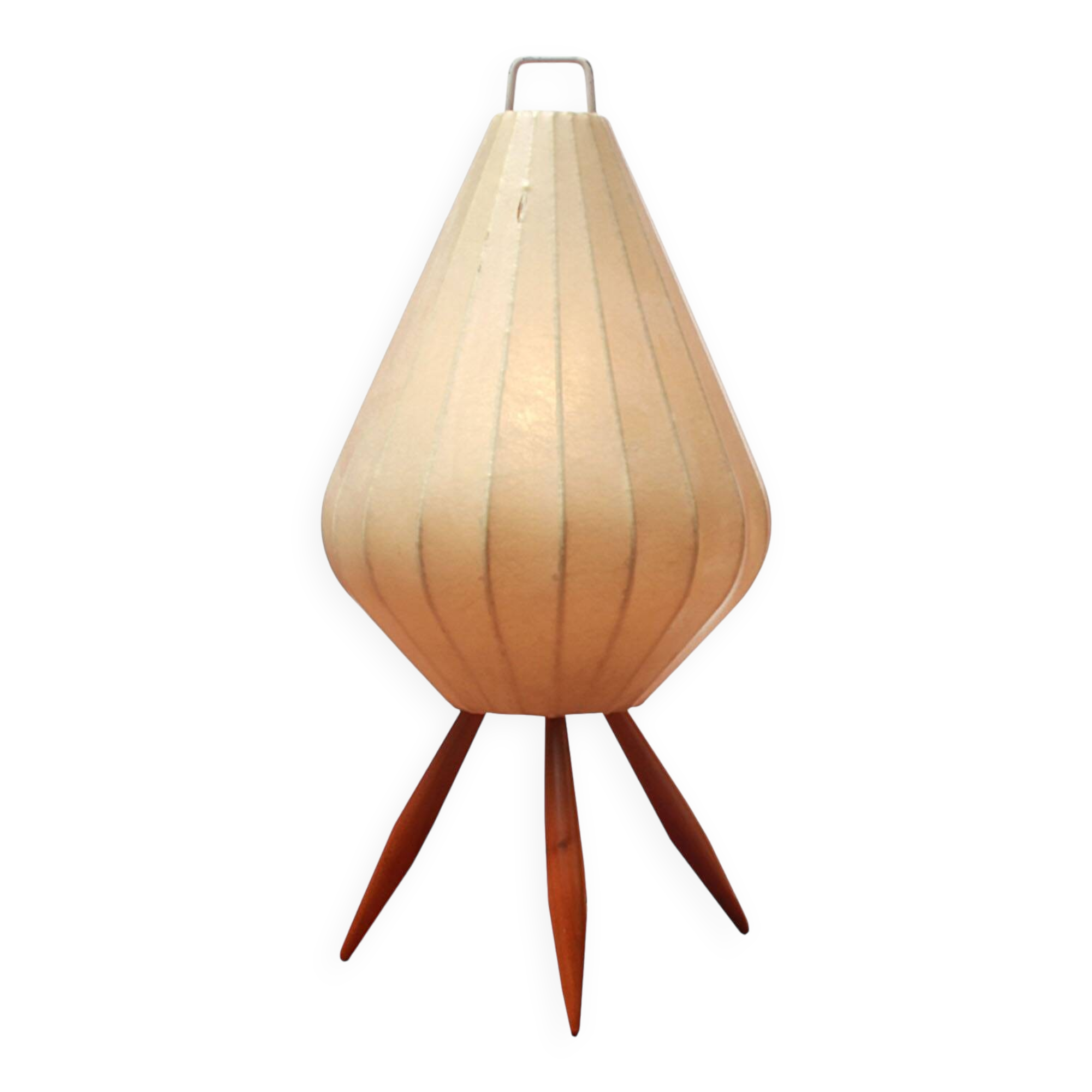 1950s tablelamp in cherrywood and cocoon shape