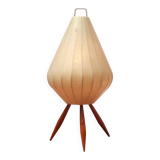 1950s tablelamp in cherrywood and cocoon shape
