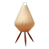 1950s tablelamp in cherrywood and cocoon shape