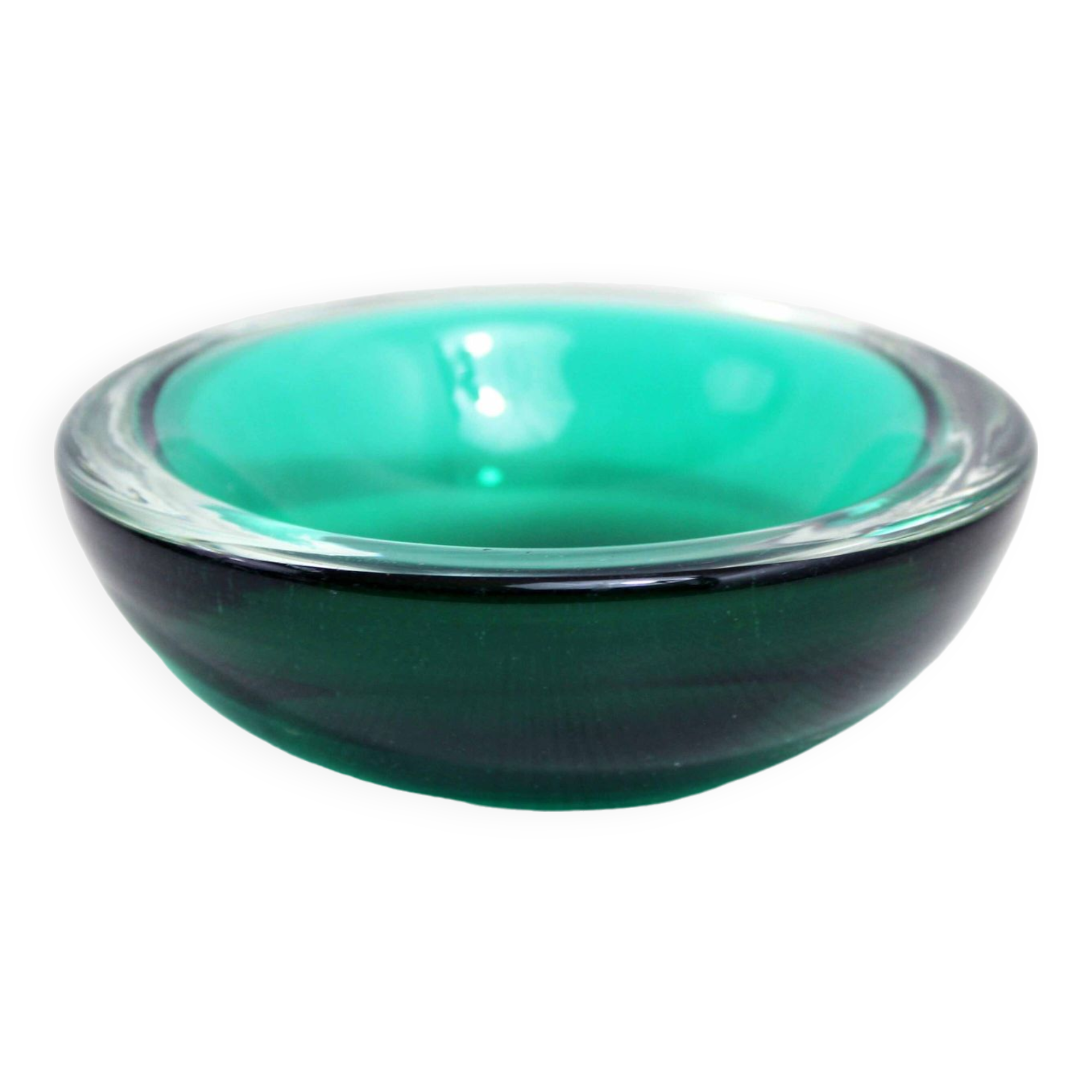 Green Murano glass ashtray