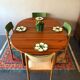 Table ronde vintage avec rallonge intégrée