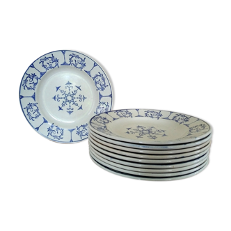 Set of 10 flat plates Moulin des Loups