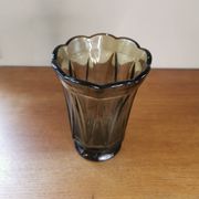 Vase vintage verre fumé