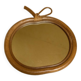 Miroir pomme vintage en bambou