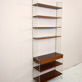 'string' bookcase with metal frame