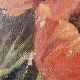 Oil painting on canvas "Country spray with poppies" 1910 signed