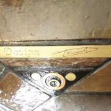 70s Brutalist Coffee Table in Brass, Bronze and Stone