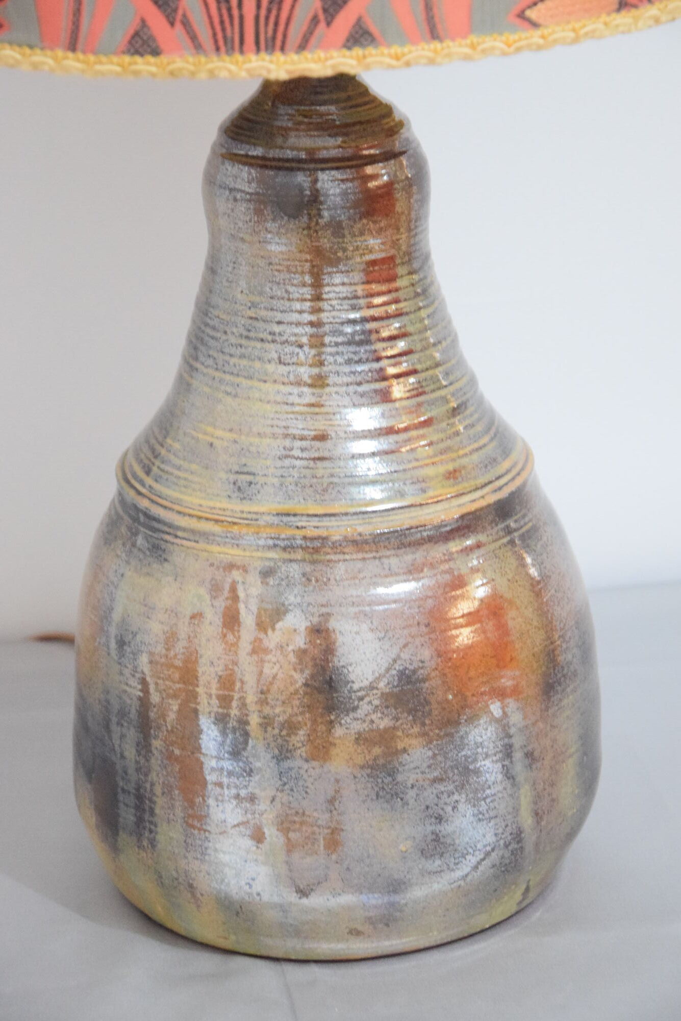 Lampe de bureau grès flammé vintage Années 60