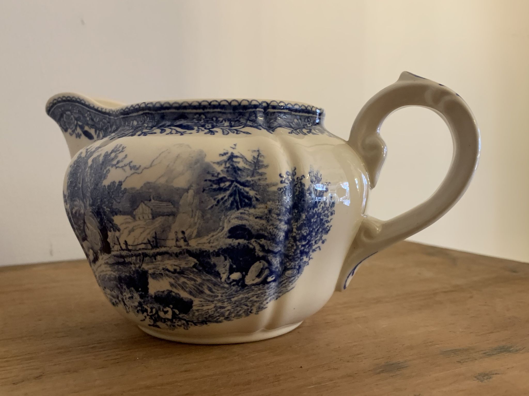Villeroy and Boch Burgenland 1950 blue and white milk pot