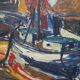 Expressionist painting boats by Bent Kokkenberg