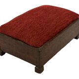 Pouf Art Déco design des années 30, tabouret minimaliste modèle bas.