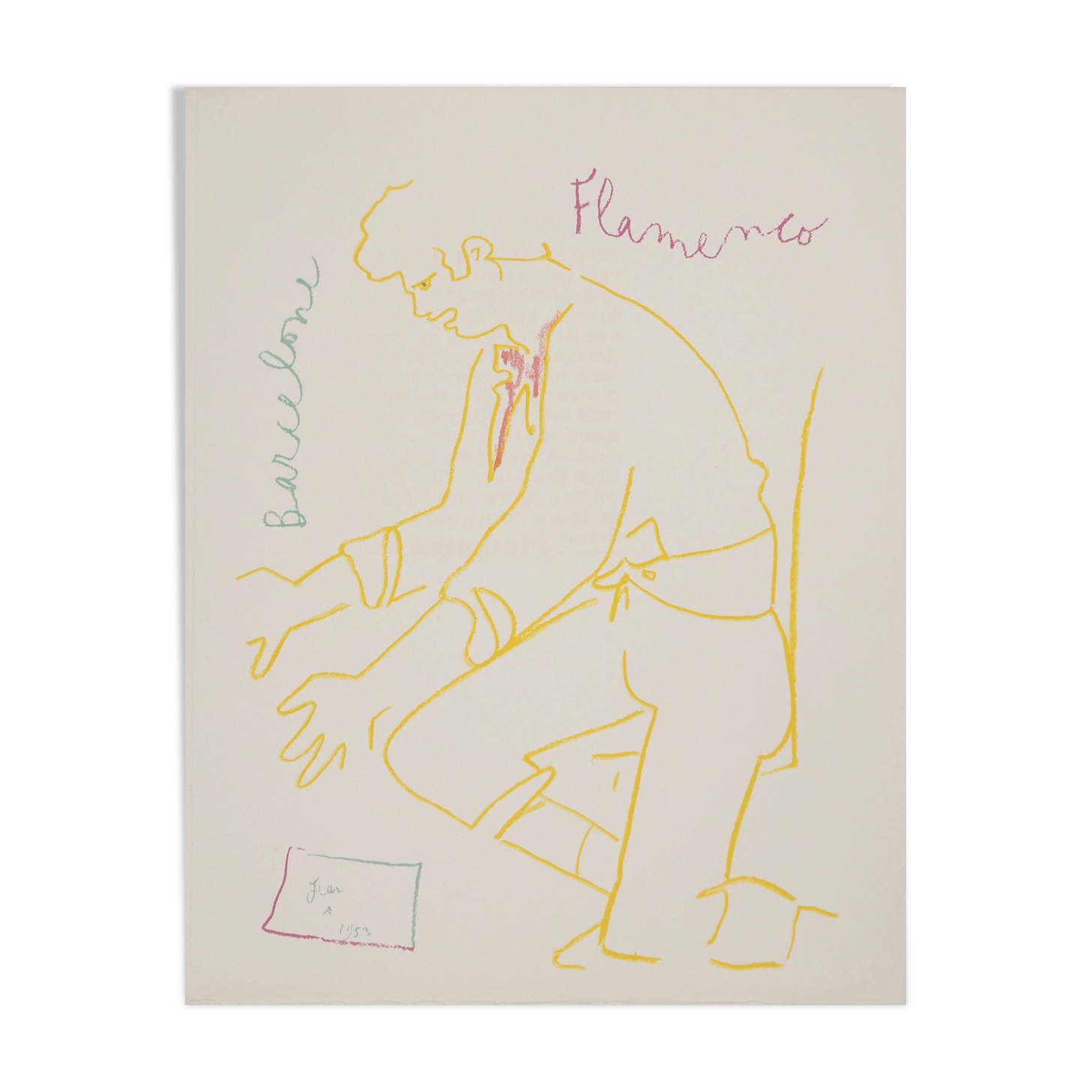 Jean Cocteau: Letter from Barcelona, original signed lithograph