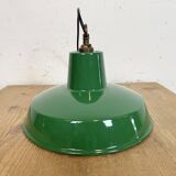 Industrial Green Enamel Factory Pendant Lamp , 1960s