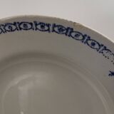 3 assiettes creuses à frise bleu & éventails St Amand
