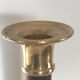 Pair of Scandinavian brass and teak candle holders