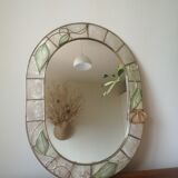 Mirror in real mother-of-pearl and brass