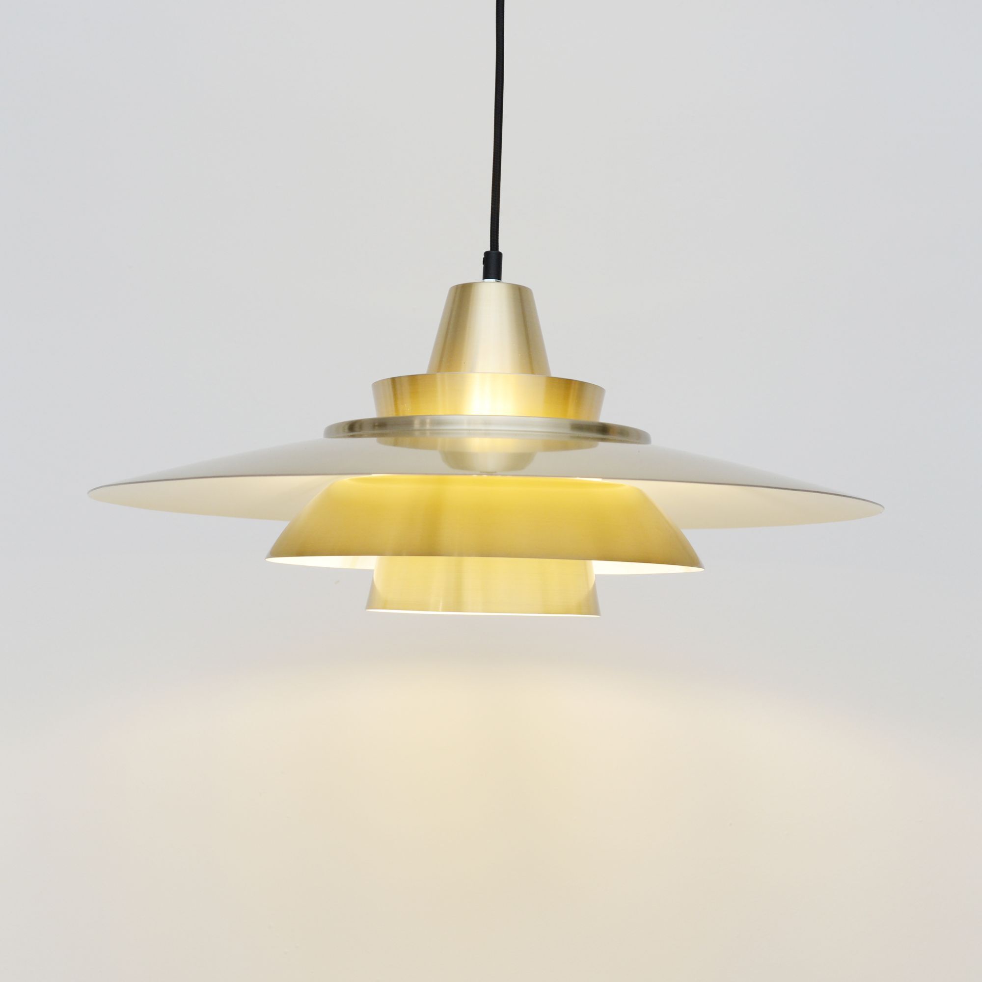 Vintage Danish Superlight lamp in brass, 1970's