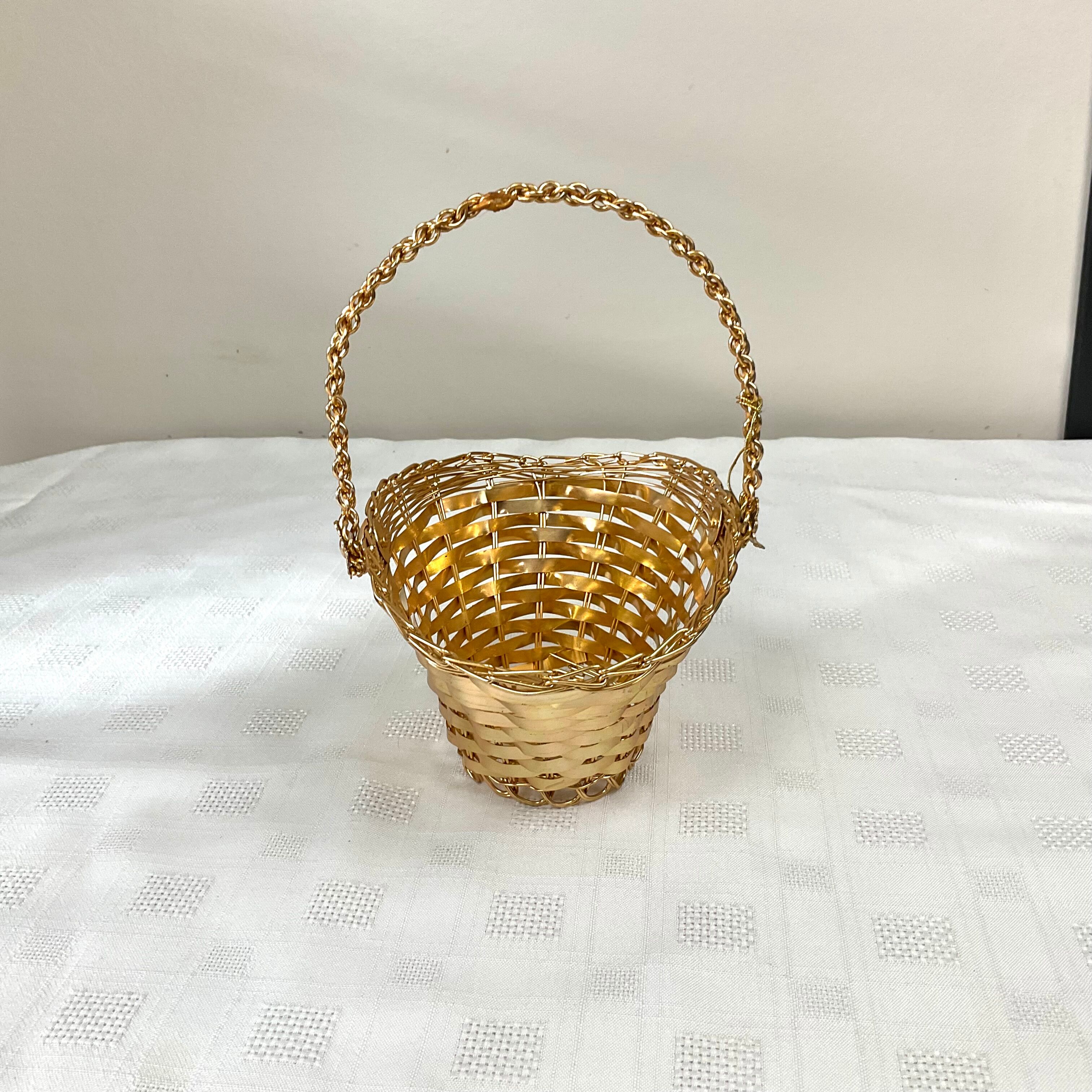 Vintage golden metal basket