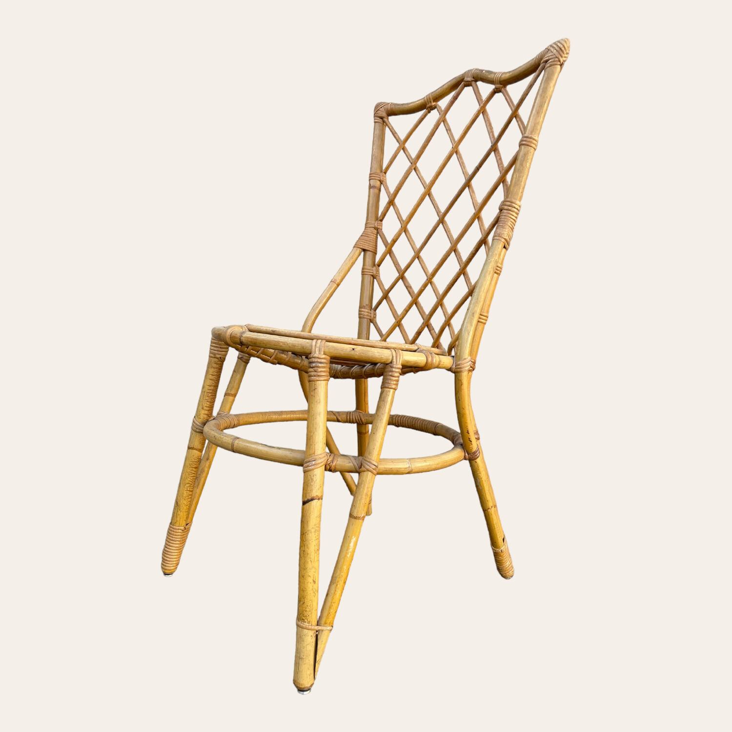 Série de 6 chaises en rotin Louis Sognot