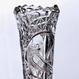 Hofbauer "The Byrdes" Crystal Elongated Vase with Birds